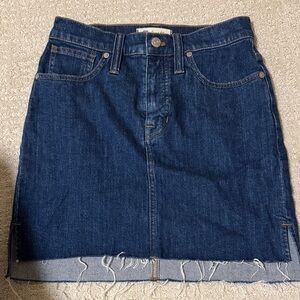 Madewell Dark Blue Denim Mini Skirt